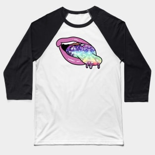 Slimy Space Tongue and Lips Baseball T-Shirt